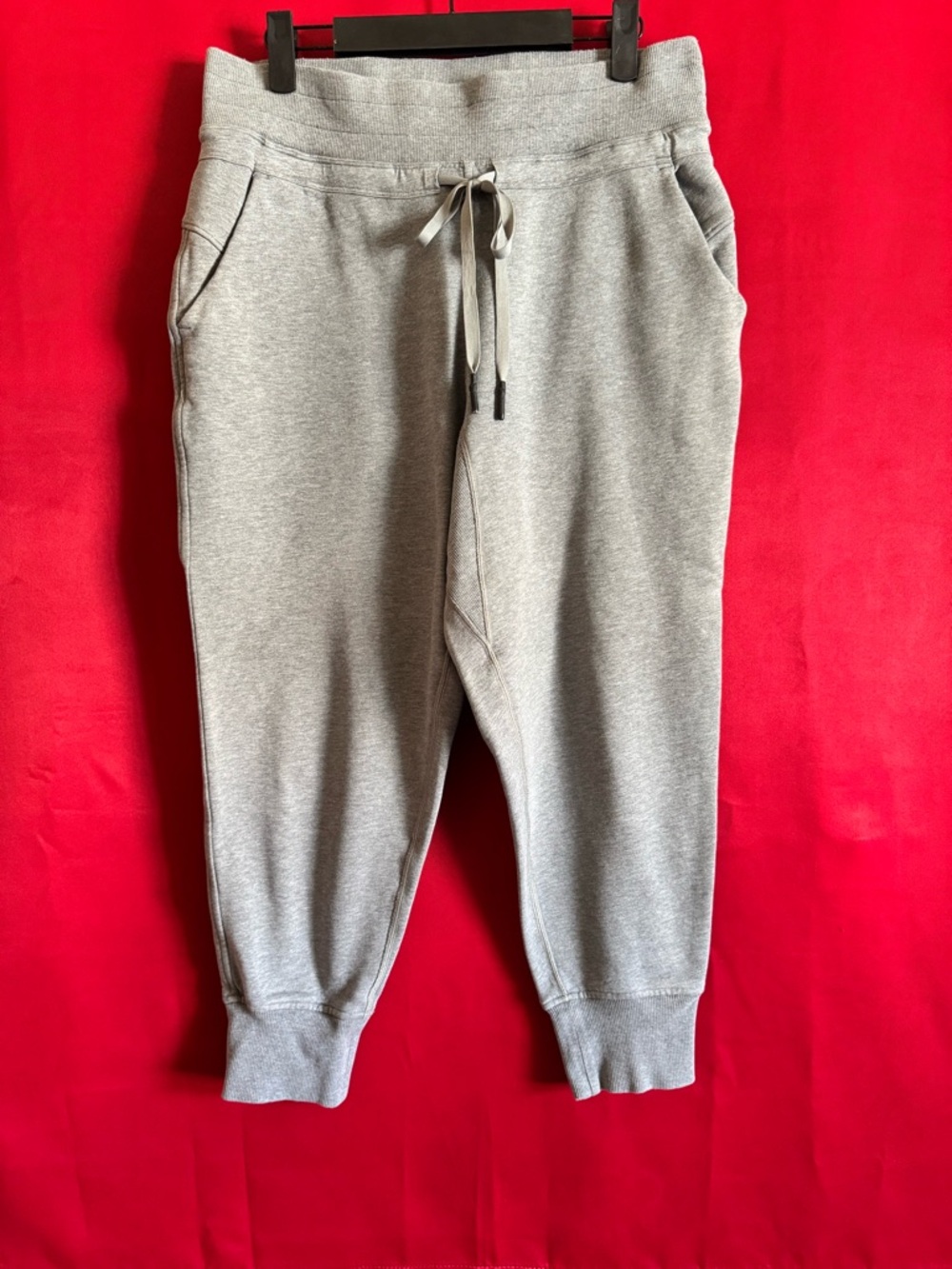 #408-🍋Lululemon Cropped Wide Leg Gray Scuba Sweatpants Size 8